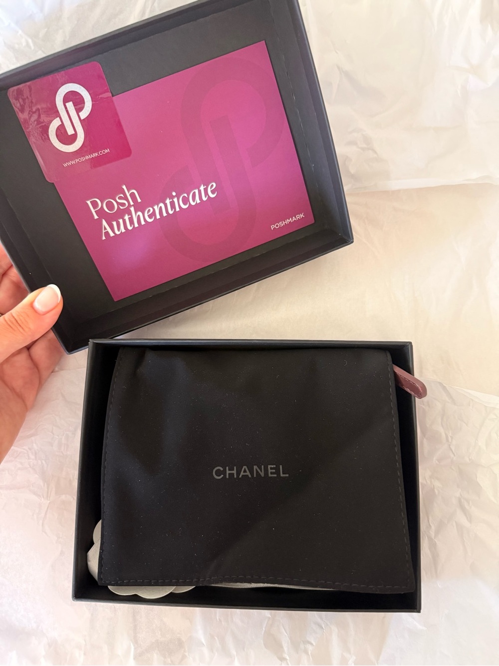Chanel classic small zipped pouch black gold hardware